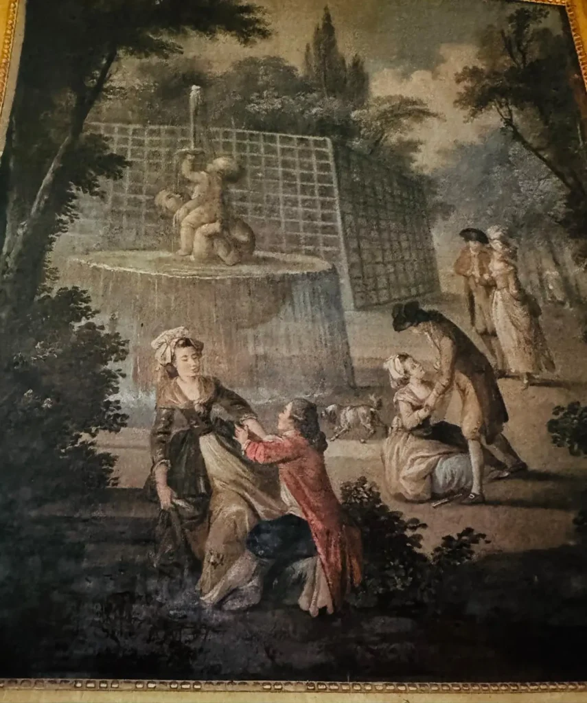 Trumeau Louis XV du XVIIIe siècle à La Templerie, La Flèche - décor peint à restaurer